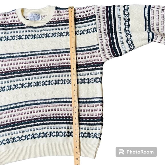 Rugged wear Striped fisherman Crew Neck women's Sweater. Size Large - Picture 5 of 6